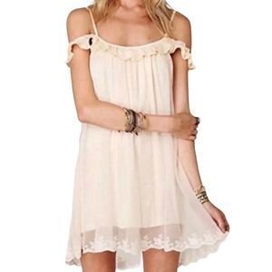 Free People dress ruffle lace mini